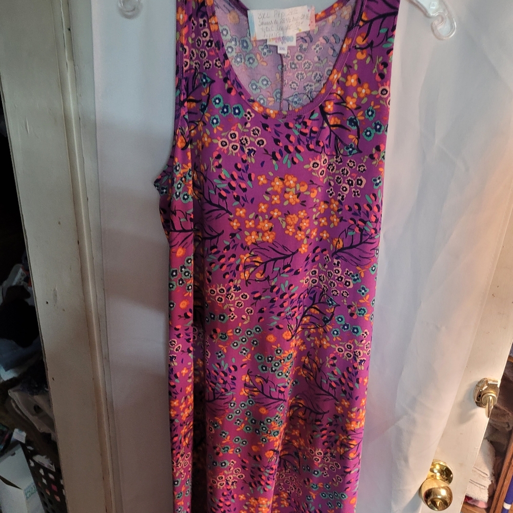 LuLaRoe Women's Maxi Dress - Purple and Orange Floral